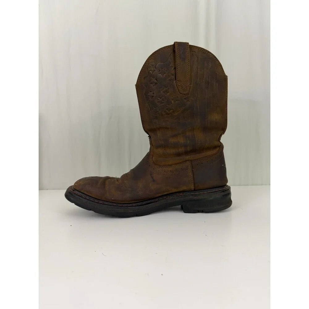 Ariat Sierra Shock Shield Patriot Brown Mens Sz 10D American Flag Work Boots